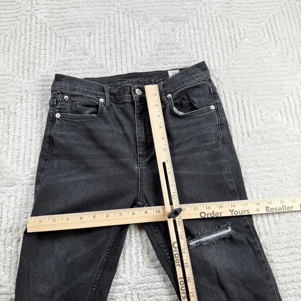 Free People Distressed Skinny Jeans Women 28 Faded Black High Rise Grunge Rocker